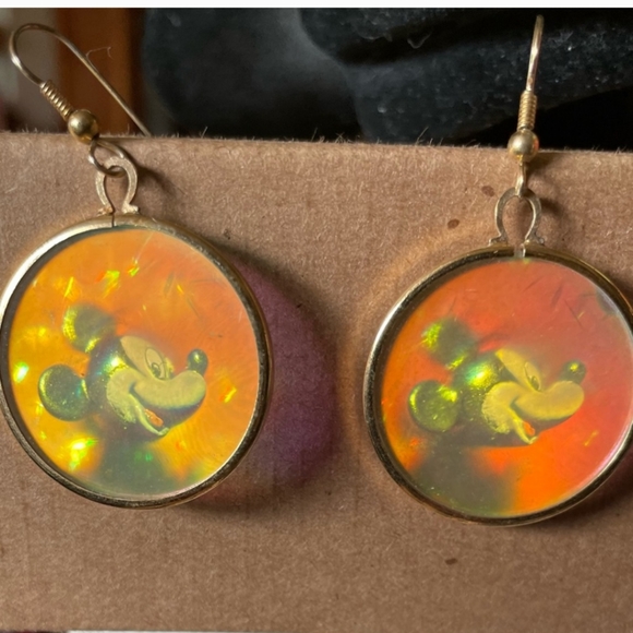 Vintage holographic for the love of Mickey earrings-FINAL- - Picture 2 of 4